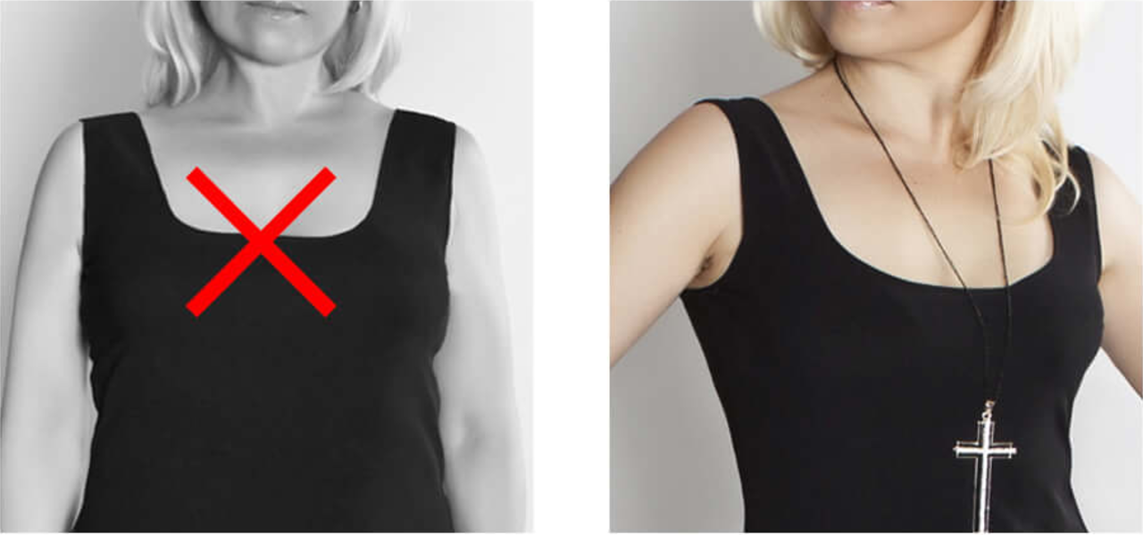 ブラトップを着用した状態と育乳ブラを着用した状態を比較した写真